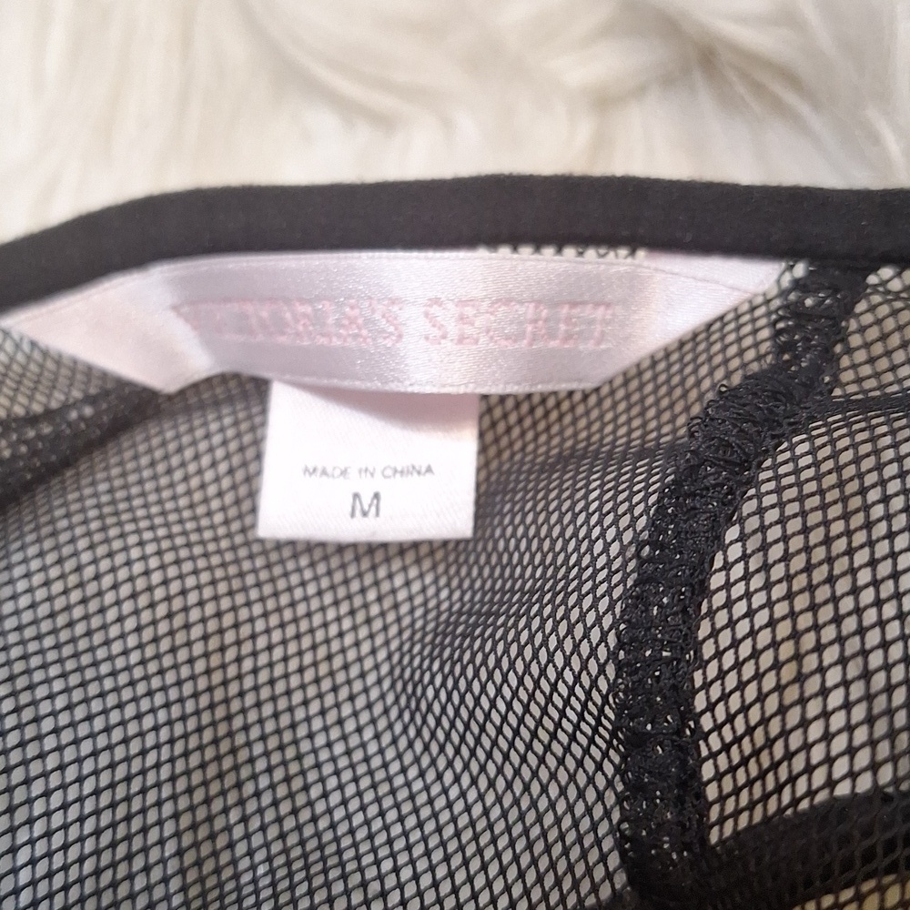 Victoria's Secret  Sheer Black Lace/Mesh Nightie sz M #1172 - Picture 7 of 8
